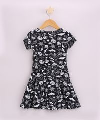 Vestido-Infantil-Estampado-Halloween-Manga-Curta-com-Faixa-para-Amarrar-Preto-9960044-Preto_2