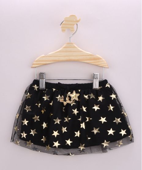 Saia-Infantil-em-Tule-Estampada-de-Estrelas-Preta-9963019-Preto_1