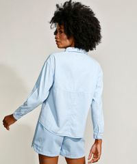 Camisa-Feminina-Mindset-Pijama-com-Bolso-Manga-Longa-Azul-Claro-9953966-Azul_Claro_2