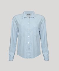Camisa-Feminina-Mindset-Pijama-com-Bolso-Manga-Longa-Azul-Claro-9953966-Azul_Claro_5