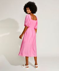 Vestido-Feminino-Mindset-Midi-com-Lastex-Manga-Bufante-Rosa-9967293-Rosa_2