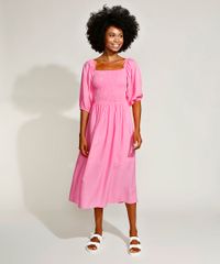 Vestido-Feminino-Mindset-Midi-com-Lastex-Manga-Bufante-Rosa-9967293-Rosa_3