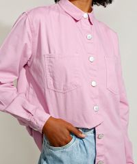 Camisa-de-Sarja-Feminina-Mindset-Ampla-com-Bolsos-Manga-Longa-Rosa-Claro-9969108-Rosa_Claro_4