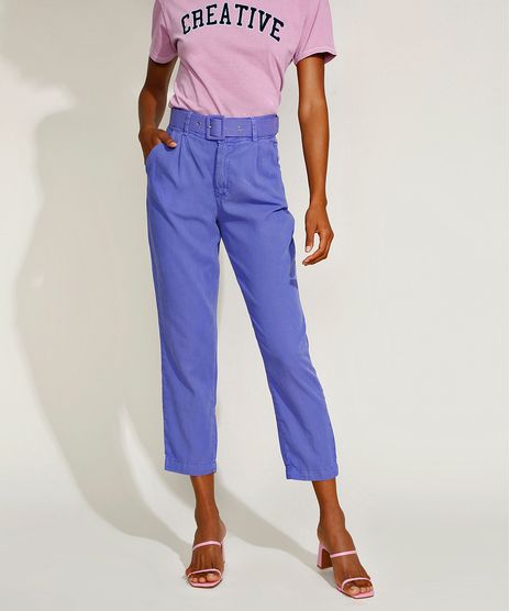 Calca-Feminina-Mindset-Alfaiatada-Cintura-Alta-com-Cinto-Roxa-9946233-Roxo_1_1