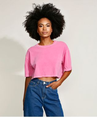 T-Shirt-Feminina-Mindset-Oversized-Cropped-Manga-Curta-Decote-Redondo-Rosa-9969059-Rosa_1