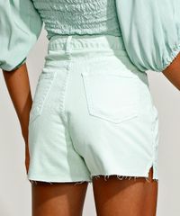 Short-de-Sarja-Feminino-Mindset-Cintura-Alta-com-Fenda-e-Barra-a-Fio-Verde-Claro-9967307-Verde_Claro_2