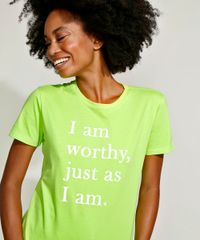 T-Shirt-Feminina-Mindset--I-am-Worthy--Manga-Curta-Decote-Redondo-Verde-Claro-9971089-Verde_Claro_2