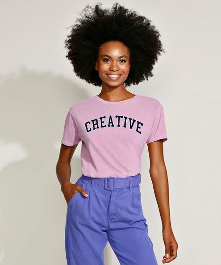 T-Shirt-Feminina-Mindset--Creative--Flocada-Manga-Curta-Decote-Redondo-Rose-9969400-Rose_1