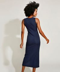 Vestido-Feminino-Mindset-Midi-Canelado-com-Franzido-e-Fenda-Sem-Manga-Azul-Marinho-9970756-Azul_Marinho_2
