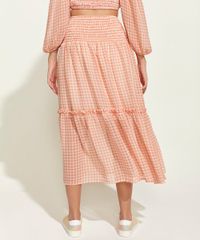 Saia-Feminina-Midi-Estampada-Xadrez-Vichy-com-Recorte-e-Lastex-Laranja-9965184-Laranja_2