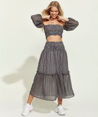 Saia-Feminina-Midi-Estampada-Xadrez-Vichy-com-Recorte-e-Lastex-Preta-9965184-Preto_3