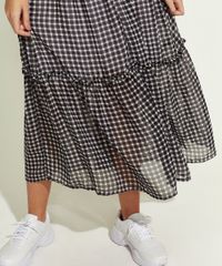 Saia-Feminina-Midi-Estampada-Xadrez-Vichy-com-Recorte-e-Lastex-Preta-9965184-Preto_5