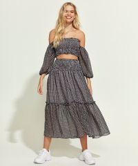 Saia-Feminina-Midi-Estampada-Xadrez-Vichy-com-Recorte-e-Lastex-Preta-9965184-Preto_6
