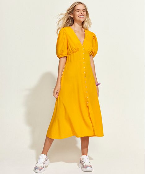 vestido feminino amarelo
