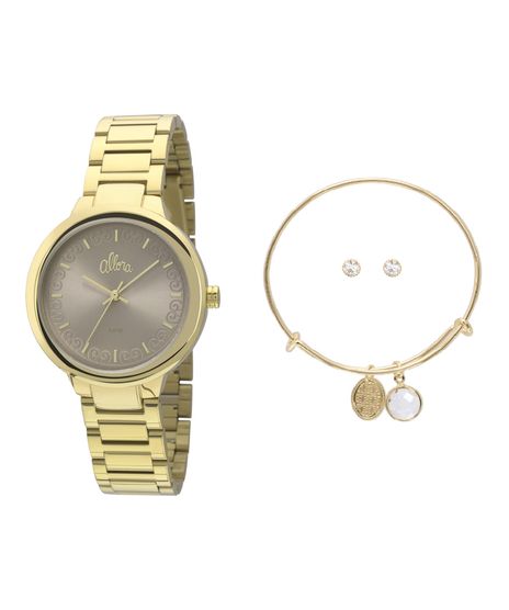 Kit-Relogio-Analogico-Allora-Feminino---Brinco---Pulseira---AL2035FCNK4C-Dourado-8426472-Dourado_1