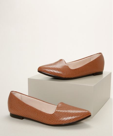 Sapatilha-Feminina-Moleca-Bico-Fino-Textura-de-Escamas-em-Verniz-Caramelo-9949560-Caramelo_1