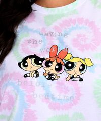 Pijama-Feminino-Plus-Size-As-Meninas--Super-Poderosas-Blusa-Manga-Curta-Estampada-Tie-Dye-Multicor-9961128-Multicor_2