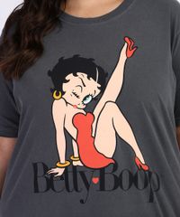 Blusa-Feminina-Betty-Boop-Plus-Size-Manga-Curta-Chumbo-9967443-Chumbo_2