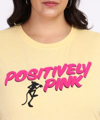 Blusa-Feminina-Plus-Size-A-Pantera-Cor-de-Rosa-Manga-Curta-Amarelo-Claro-9964394-Amarelo_Claro_2