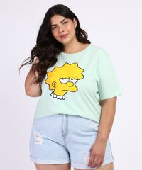 Blusa-Feminina-Plus-Size-Lisa-Os-Simpsons-Manga-Curta-Verde-Claro-9966789-Verde_Claro_1
