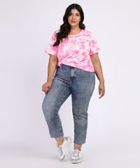 Blusa-Feminina-Plus-Size-A-Pantera-Cor-de-Rosa-Estampada-Tie-Dye-Manga-Curta-Multicor-9965069-Multicor_3