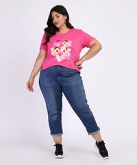 Blusa-Feminina-Plus-Size-A-Pantera-Cor-de-Rosa-Manga-Curta-Pink-9964391-Pink_3