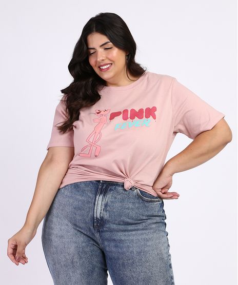 Blusa-Feminina-Plus-Size-A-Pantera-Cor-de-Rosa-Manga-Curta-Rosa-Claro-9964393-Rosa_Claro_1