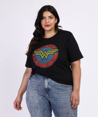 Blusa-Feminina-Plus-Size-Mulher-Maravilha-Manga-Curta-Preta-9964396-Preto_1