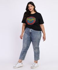 Blusa-Feminina-Plus-Size-Mulher-Maravilha-Manga-Curta-Preta-9964396-Preto_3