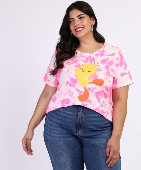 Blusa-Feminina-Plus-Size-Piu-Piu-Estampada-Tie-Dye-Manga-Curta-Multicor-9965070-Multicor_1