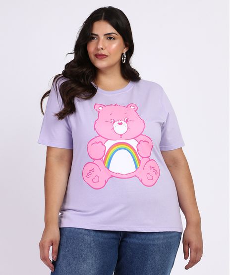 Blusa-Feminina-Plus-Size-Ursinhos-Carinhosos-Manga-Curta-Lilas-9967430-Lilas_1