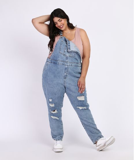 Macacao-Jeans-Feminino-Plus-Size-Relaxed-Destroyed--Azul-Medio-9968950-Azul_Medio_1