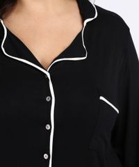 Pijama-Feminino-Plus-Size-Camisa-com-Vivo-Contrastante-e-Bolso-Manga-Longa-Preto-9955076-Preto_3