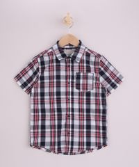 Camisa-Infantil-Estampada-Xadrez-Manga-Curta-Vermelha-9808450-Vermelho_1