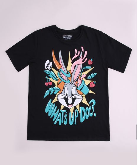 Camiseta-Juvenil-Looney-Tunes-Manga-Curta-Preta-9962347-Preto_1