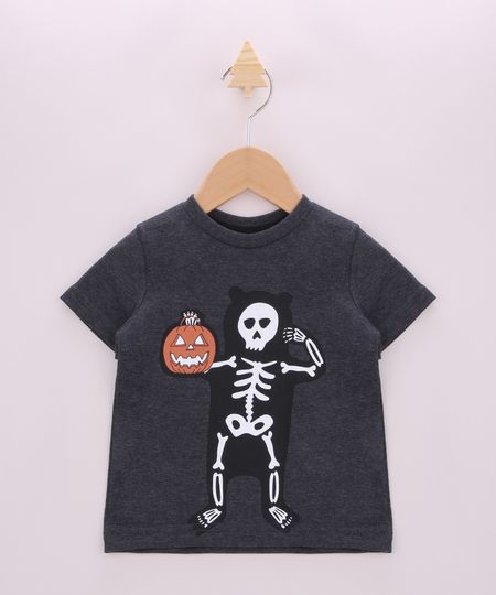 Camiseta-Infantil-Halloween-Esqueleto-com-Abobora-Manga-Curta-Cinza-Mescla-Escuro-9963016-Cinza_Mescla_Escuro_1