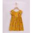 Vestido-Infantil-Estampado-Floral-com-Babados-Manga-Curta-Mostarda-9965078-Mostarda_1