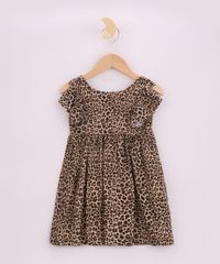 Vestido-Infantil-Estampado-Animal-Print-de-Onca-com-Babados-Manga-Curta-Marrom-9965079-Marrom_1