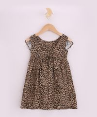 Vestido-Infantil-Estampado-Animal-Print-de-Onca-com-Babados-Manga-Curta-Marrom-9965079-Marrom_2