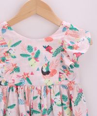 Vestido-Infantil-Estampado-de-Tucanos-com-Babados-Manga-Curta-Coral-9965081-Coral_3