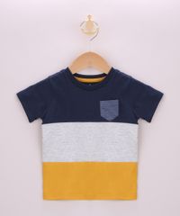 Camiseta-Infantil-com-Recortes-e-Bolso-Manga-Curta-Mostarda-9957235-Mostarda_1