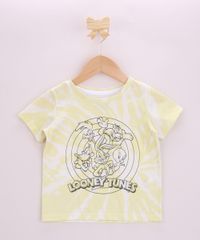 Camiseta-Infantil-Looney-Tunes-Estampada-Tie-Dye-Manga-Curta-Amarela-9964289-Amarelo_1