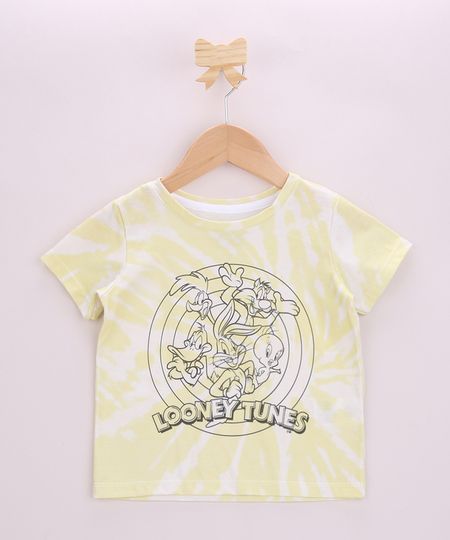 Camiseta-Infantil-Looney-Tunes-Estampada-Tie-Dye-Manga-Curta-Amarela-9964289-Amarelo_1