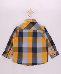 Camisa-Infantil-Estampada-Xadrez-com-Bolso-Manga-Longa-Amarela-9810812-Amarelo_2