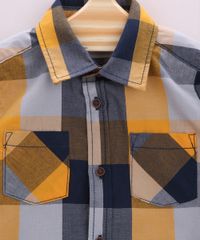 Camisa-Infantil-Estampada-Xadrez-com-Bolso-Manga-Longa-Amarela-9810812-Amarelo_3