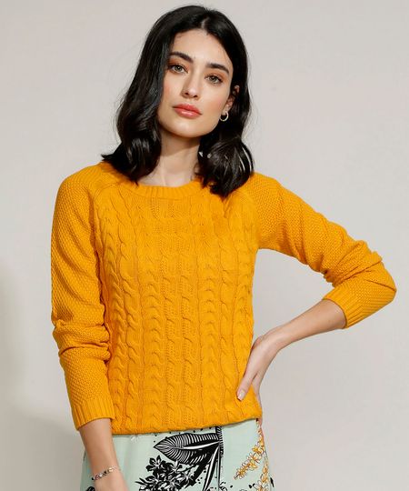 Sueter-de-Trico-Feminino-com-Textura-Decote-Redondo-Mostarda-9814953-Mostarda_1