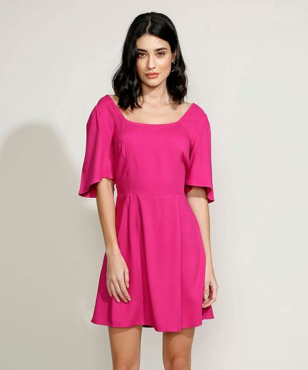 Vestido-Feminino-Curto-com-No-Manga-Curta-Ampla-Pink-9947523-Pink_1