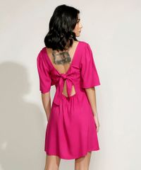 Vestido-Feminino-Curto-com-No-Manga-Curta-Ampla-Pink-9947523-Pink_2