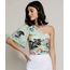 Blusa-Feminina-Um-Ombro-So-Estampada--Explore-the-World--Manga-Curta-Ampla-Verde-Claro-9949300-Verde_Claro_1