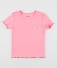 Blusa-Infantil-Canelada-com-Bordado-Manga-Curta-Rosa-Neon-9952788-Rosa_Neon_1